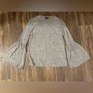 Banana Republic Heather Gray Bell Sleeve Top